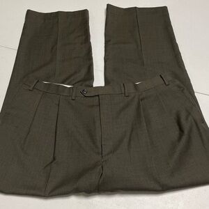 Mens 42 Waist Pleated Dark Brown Dress Pants Side & Back Pockets *Been Altered*